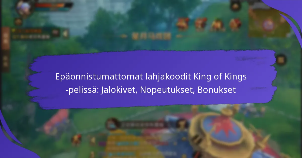 Epäonnistumattomat lahjakoodit King of Kings -pelissä: Jalokivet, Nopeutukset, Bonukset