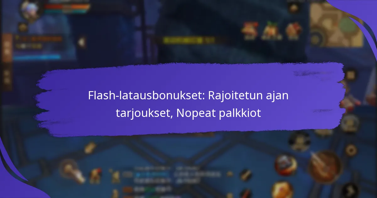 Flash-latausbonukset: Rajoitetun ajan tarjoukset, Nopeat palkkiot