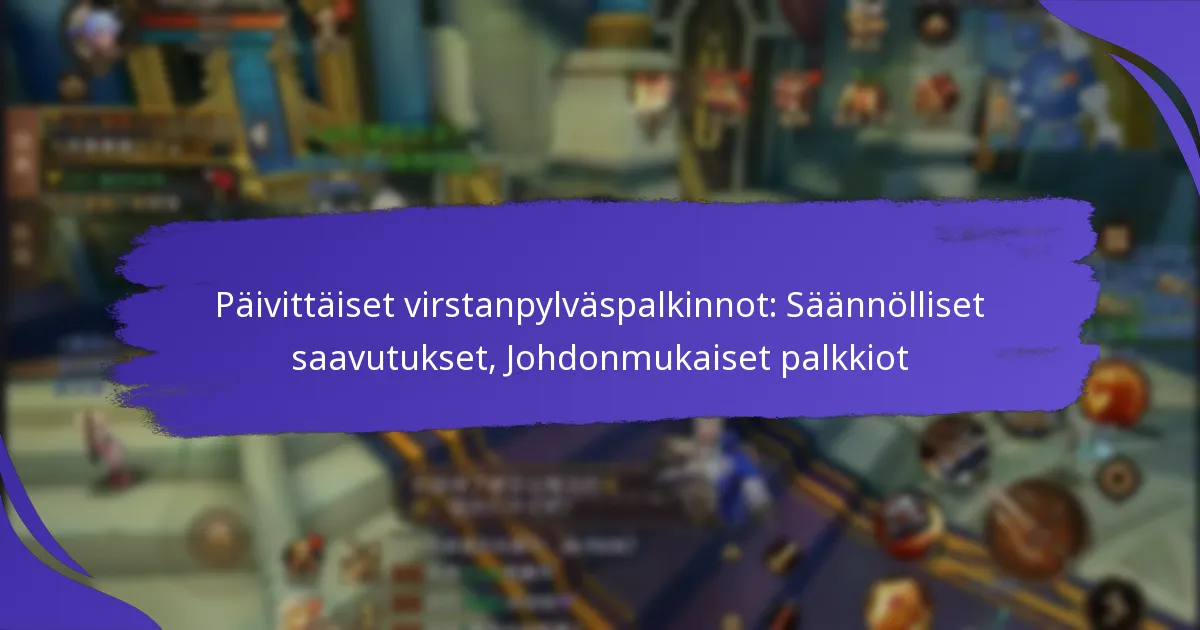 Päivittäiset virstanpylväspalkinnot: Säännölliset saavutukset, Johdonmukaiset palkkiot