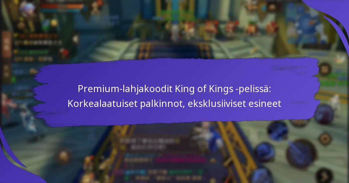 Premium-lahjakoodit King of Kings -pelissä: Korkealaatuiset palkinnot, eksklusiiviset esineet
