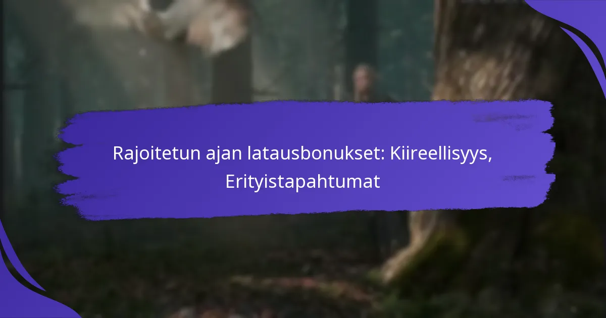 Rajoitetun ajan latausbonukset: Kiireellisyys, Erityistapahtumat