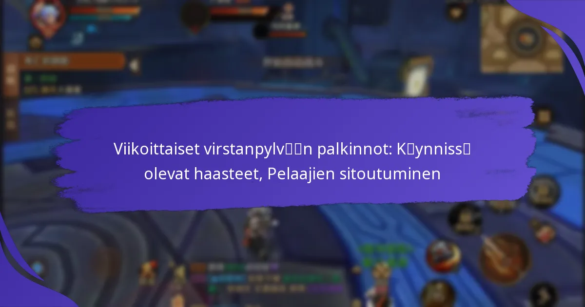 Viikoittaiset virstanpylvään palkinnot: Käynnissä olevat haasteet, Pelaajien sitoutuminen