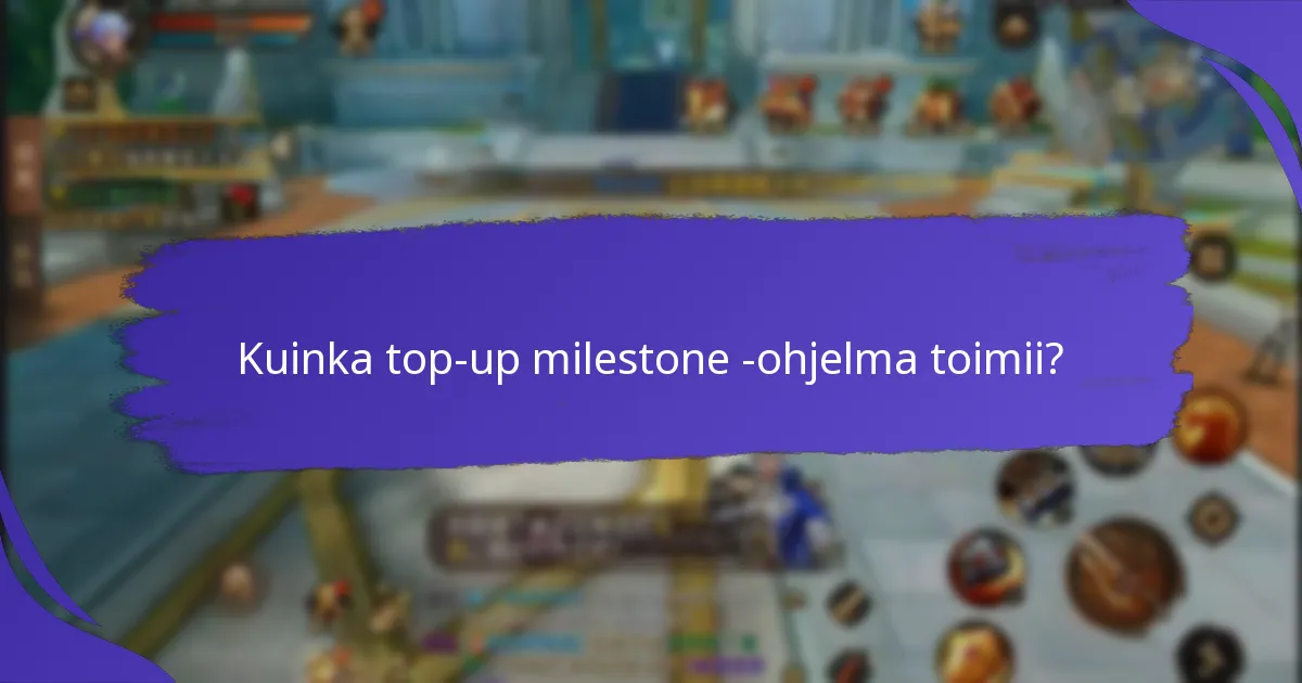 Kuinka top-up milestone -ohjelma toimii?